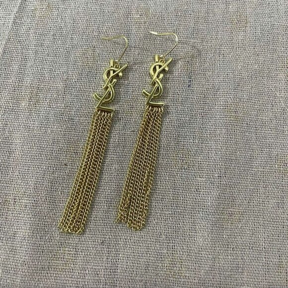Yves Saint Laurent Gold Tassel Earrings - Picture 4 of 7